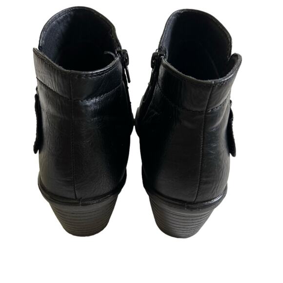 Easy Street Danita Bootie Black Ruched Overlay Side Zipper Ankle Boot Size 8W - Picture 10 of 13